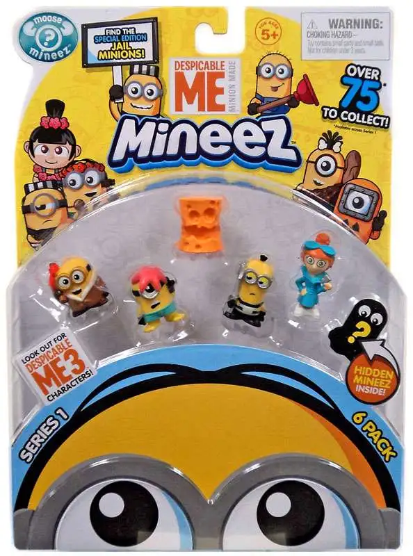 Despicable Me Minions Mineez Series 1 Bored Silly Bob, Starfished Minion, Cheez Head, Bustin' Out Minion & Lucy Mini Figure 6-Pack