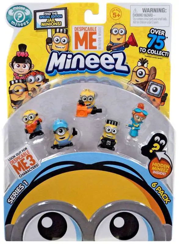 Despicable Me Minions Mineez Series 1 Ukulele Minion, Boss Man Mel, Leaf Blower Minion, Mugshot Minion & Luau Lucy Mini Figure 6-Pack