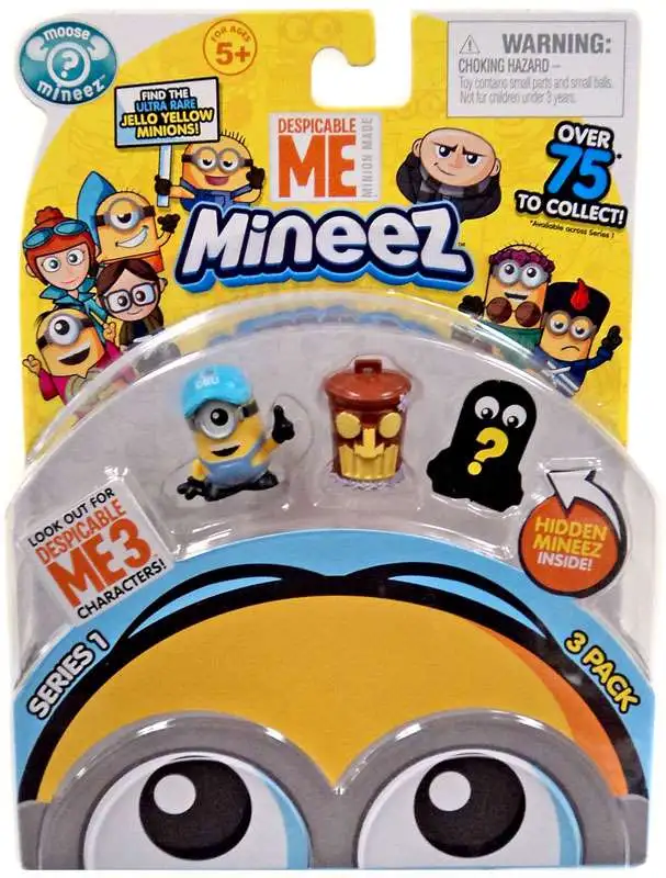 Despicable Me Minions Mineez Series 1 Boss Man Mel & Tiki Trash Can Mini Figure 3-Pack