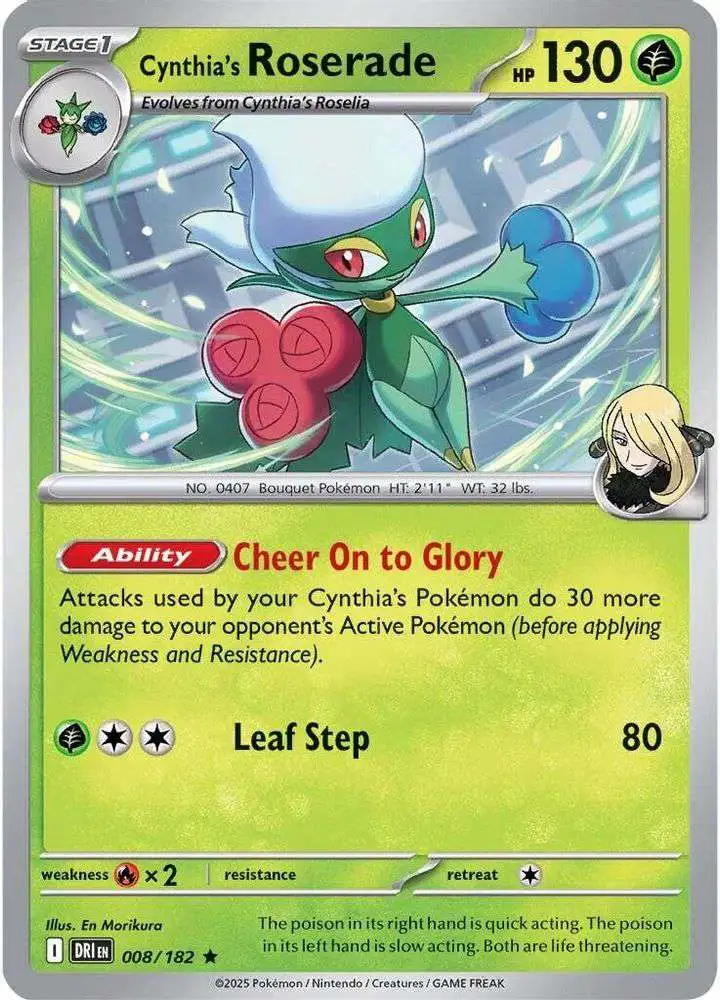 Pokemon Trading Card Game Destined Rivals Rare Cynthia's Roserade #8