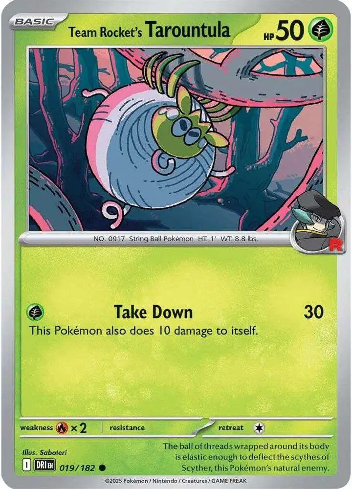 Pokemon Trading Card Game Destined Rivals Common Team Rocket's Tarountula #19