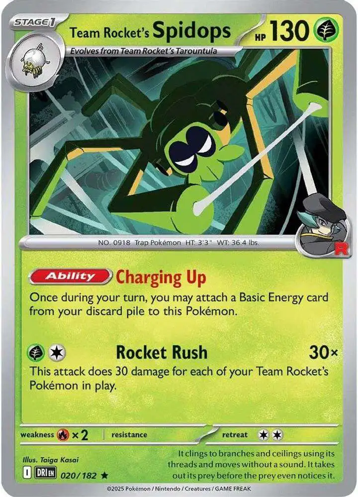 Pokemon Trading Card Game Destined Rivals Rare Team Rocket's Spidops #20