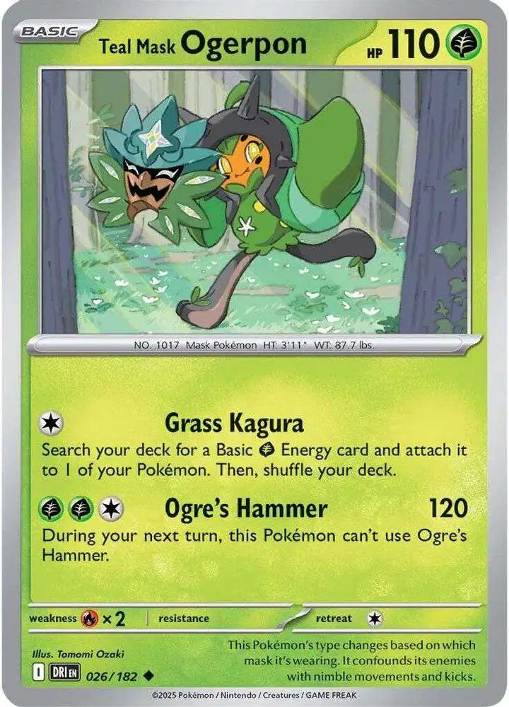 Pokemon Trading Card Game Destined Rivals Uncommon Teal Mask Ogerpon #26
