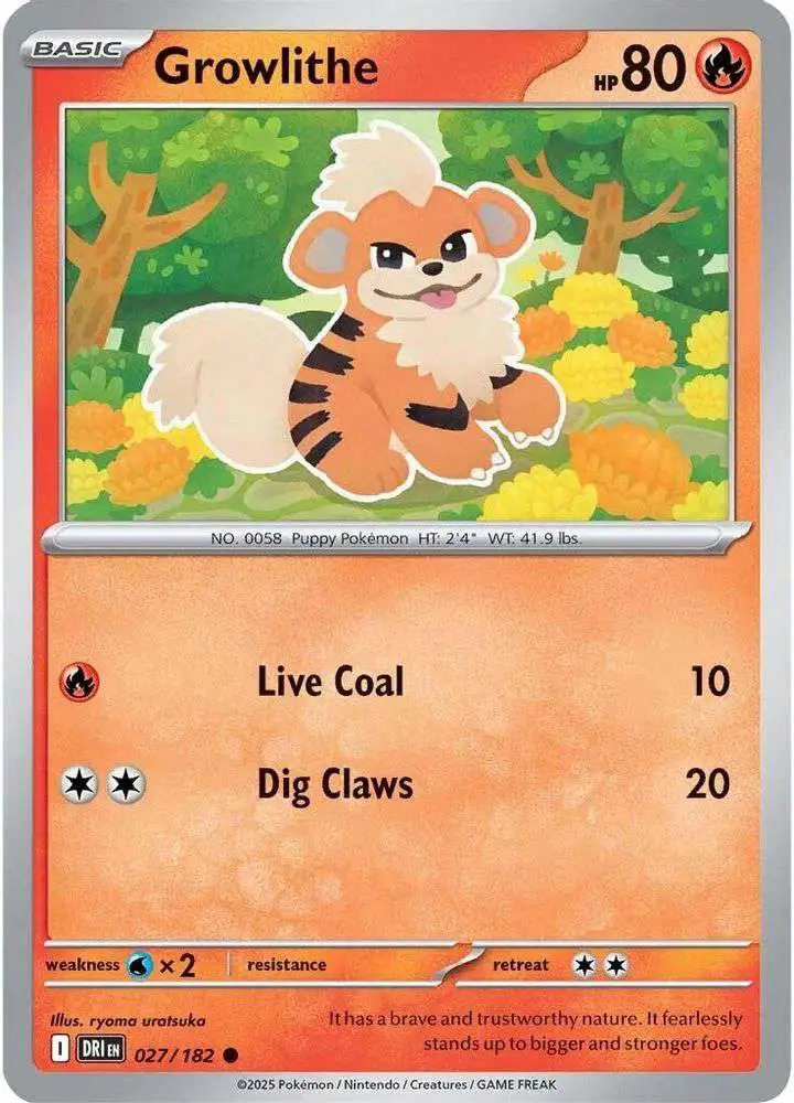Pokemon Trading Card Game Destined Rivals Common Growlithe #27