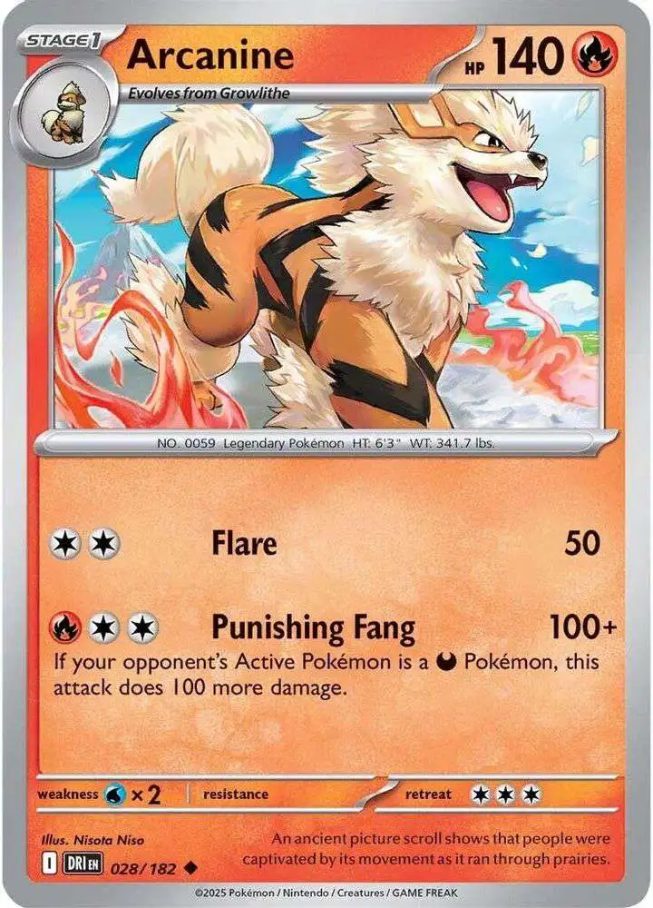 Pokemon Trading Card Game Destined Rivals Uncommon Arcanine #28