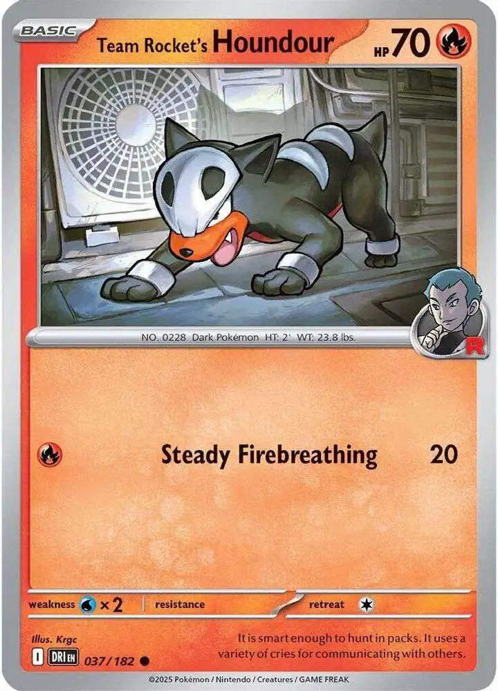 Pokemon Trading Card Game Destined Rivals Common Team Rocket's Houndour #37