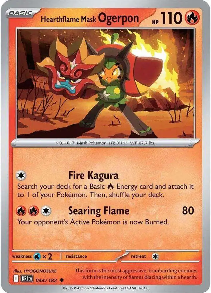 Pokemon Trading Card Game Destined Rivals Uncommon Hearthflame Mask Ogerpon #44