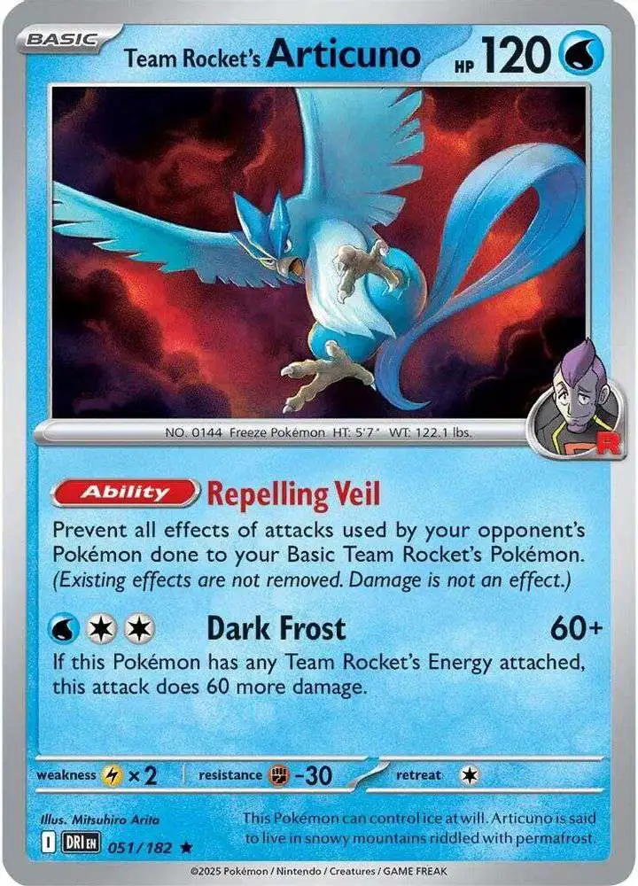 Pokemon Trading Card Game Destined Rivals Rare Team Rocket's Articuno #51
