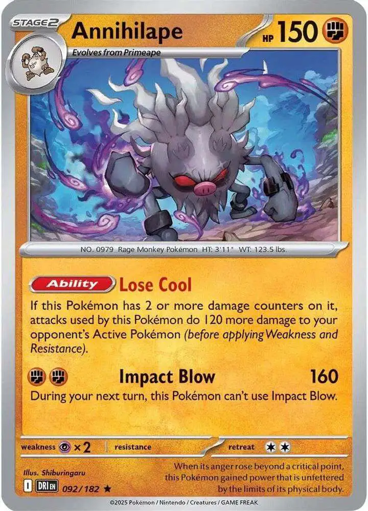 Pokemon Trading Card Game Destined Rivals Rare Annihilape #92