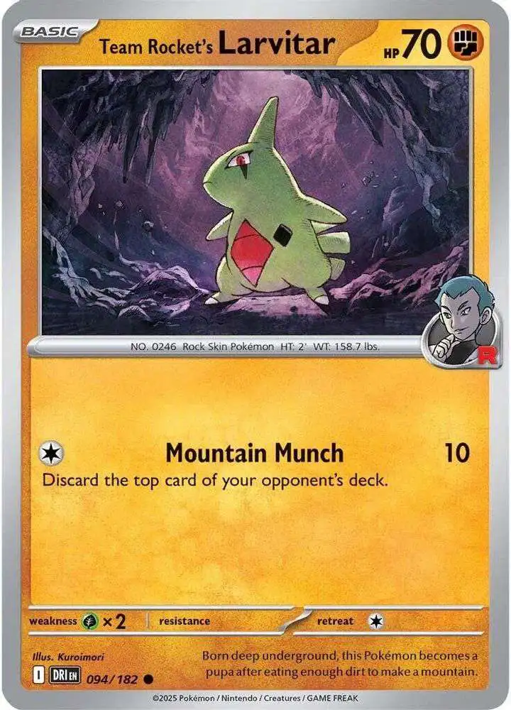 Pokemon Trading Card Game Destined Rivals Single Card Common Team Rockets  Larvitar 94 - ToyWiz
