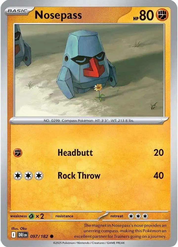 Pokemon Trading Card Game Destined Rivals Common Nosepass #97