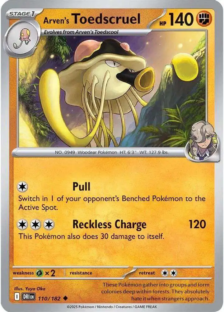 Pokemon Trading Card Game Destined Rivals Uncommon Arven's Toedscruel #110