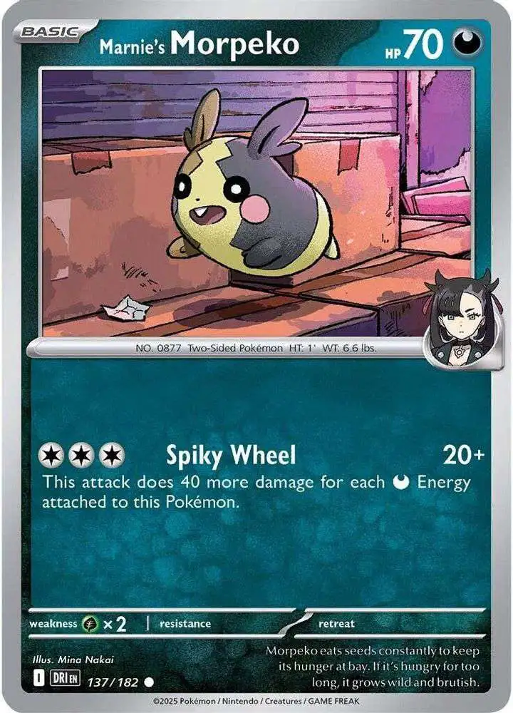 Pokemon Trading Card Game Destined Rivals Common Marnie's Morpeko #137