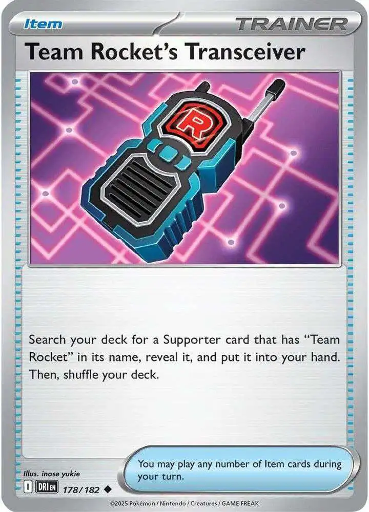 Pokemon Trading Card Game Destined Rivals Uncommon Team Rocket's Transceiver #178