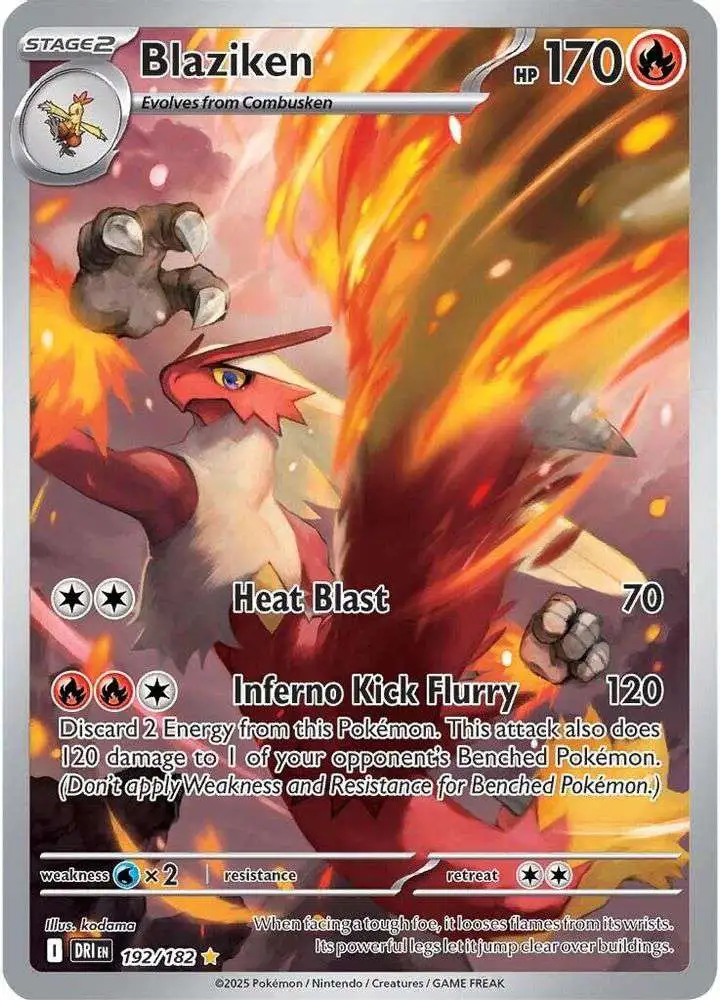 Pokemon Trading Card Game Destined Rivals Illustration Rare Blaziken #192