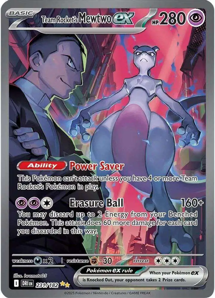 Pokemon Trading Card Game Destined Rivals Special Illustration Rare Team  Rocket's Mewtwo ex #231