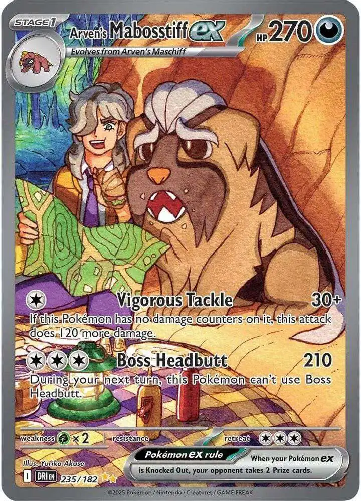 Pokemon Trading Card Game Destined Rivals Special Illustration Rare Arven's Mabosstiff ex #235