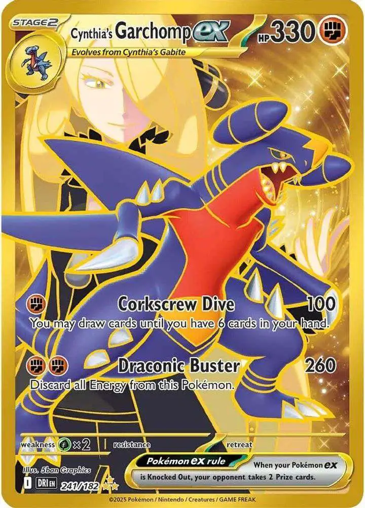 Pokemon Trading Card Game Destined Rivals Hyper Rare Cynthia's Garchomp ex #241