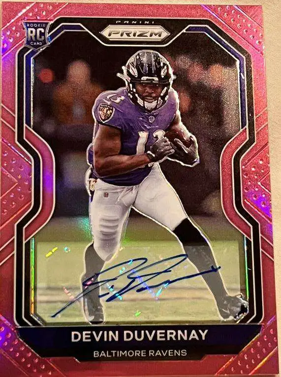 NFL 2020 Panini Prizm Football Devin Duvernay Pink Autographed