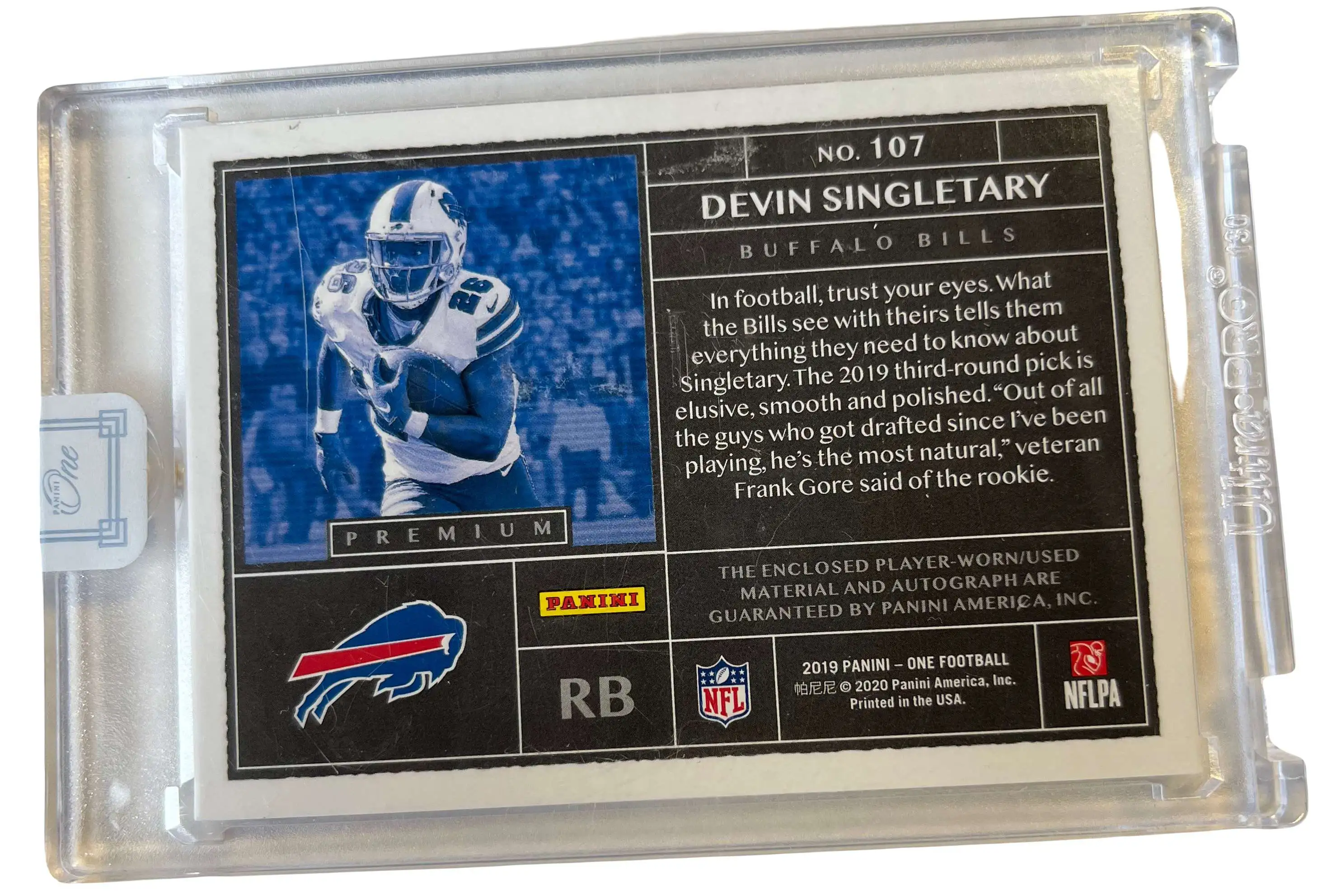 NFL 2019 Panini one Devin Singletary 4849 Autographed Single