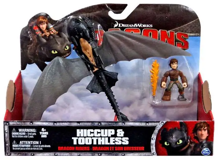 How to Train Your Dragon Dragons Dragon Riders Hiccup Toothless Action Figure 2 Pack No Armor Wings Spread Spin Master ToyWiz