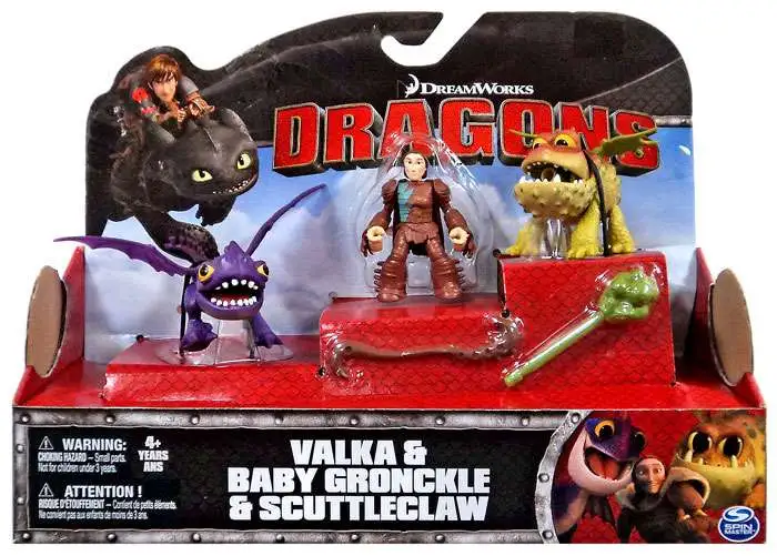 Baby Gronckle and Scuttleclaw Action Figure New Sealed Dreamworks Dragons Valka 