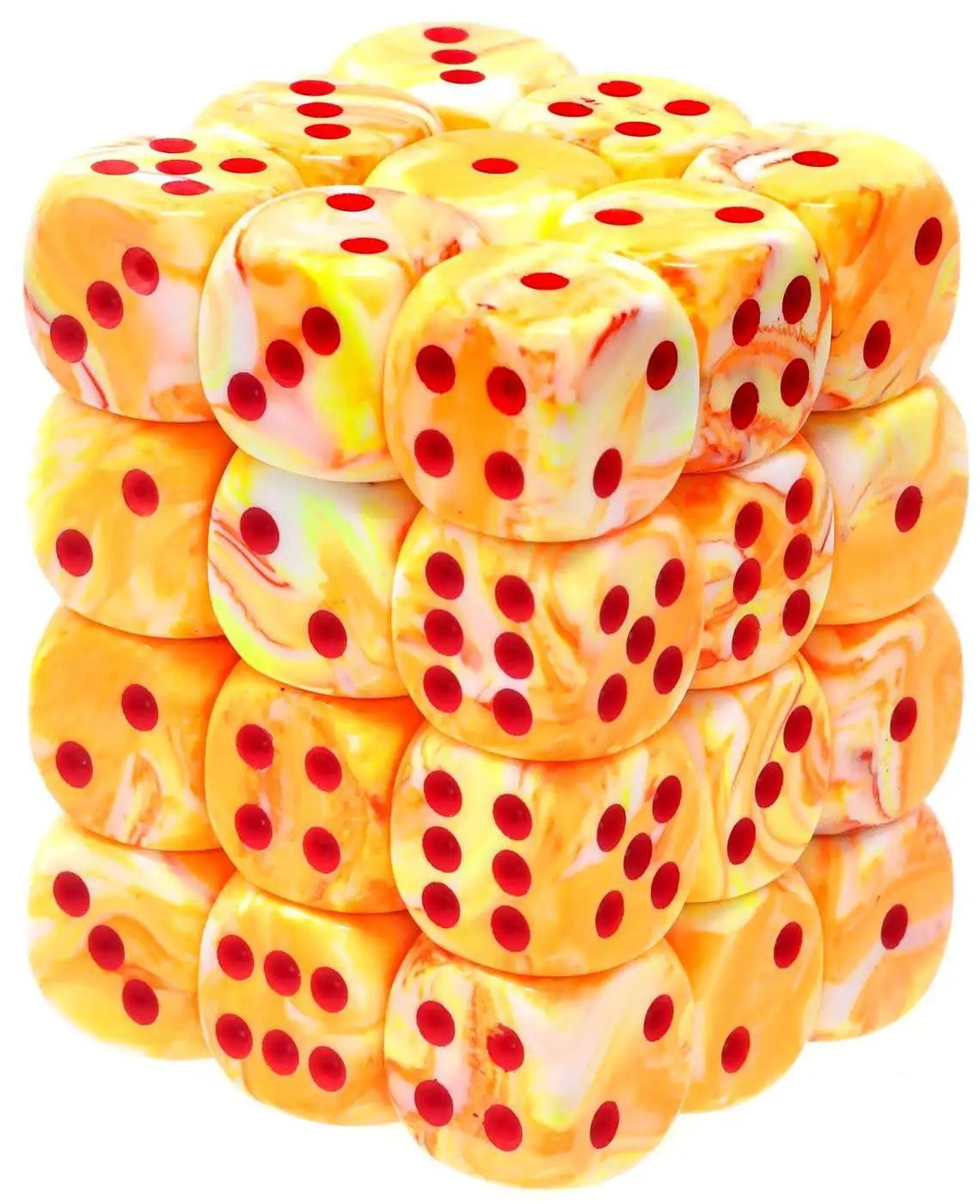 Chessex 6-Sided d6 Festive 12mm Dice Pack [Sunburst with Red]