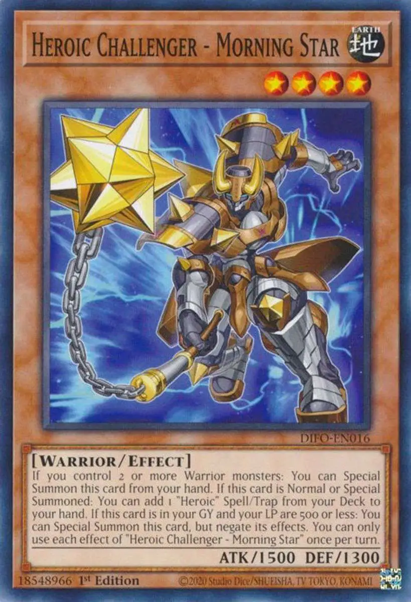 YuGiOh Trading Card Game Dimension Force Common Heroic Challenger - Morning Star DIFO-EN016