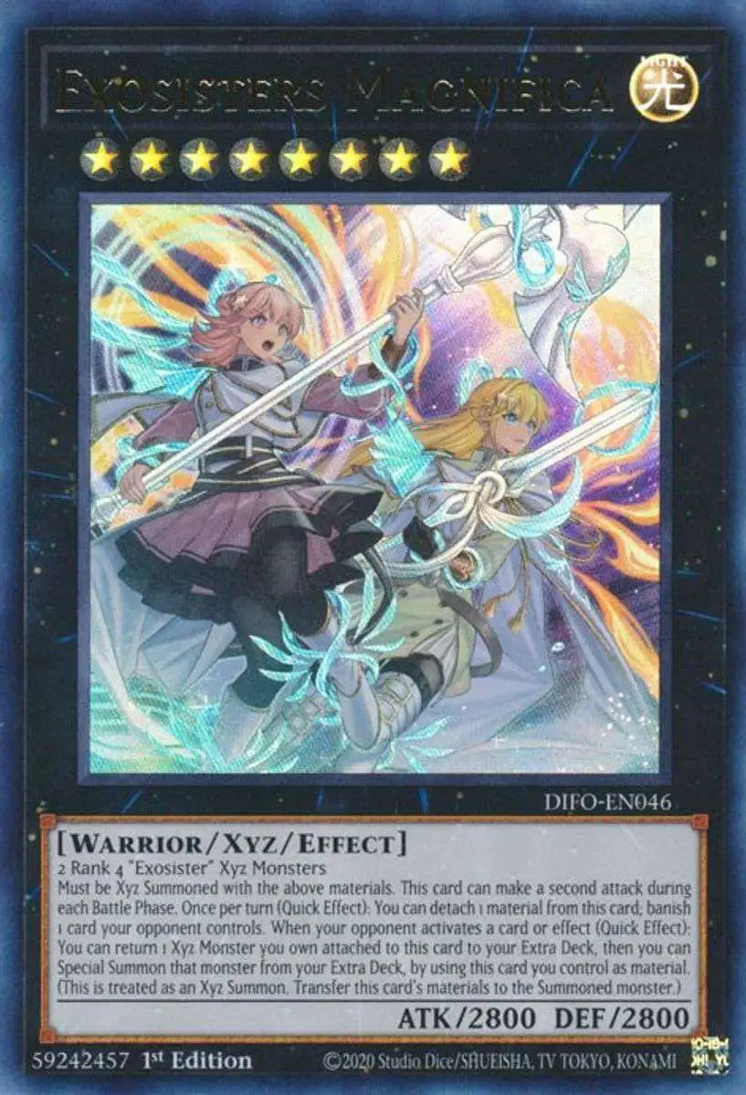 YuGiOh Trading Card Game Dimension Force Starlight Rare Exosisters Magnifica DIFO-EN046