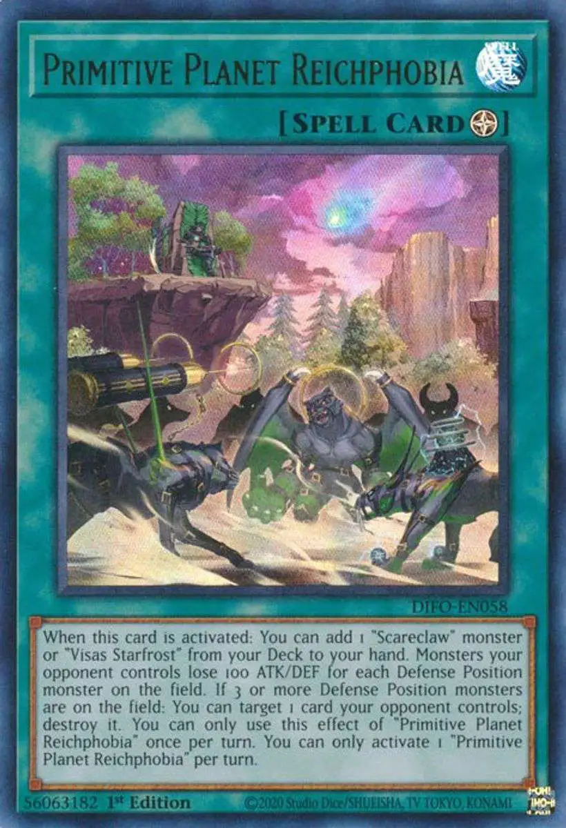 YuGiOh Trading Card Game Dimension Force Ultra Rare Primitive Planet Reichphobia DIFO-EN058
