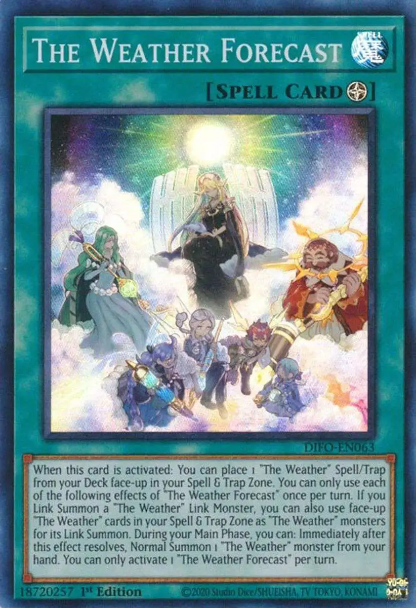 YuGiOh Trading Card Game Dimension Force Super Rare The Weather Forecast DIFO-EN063