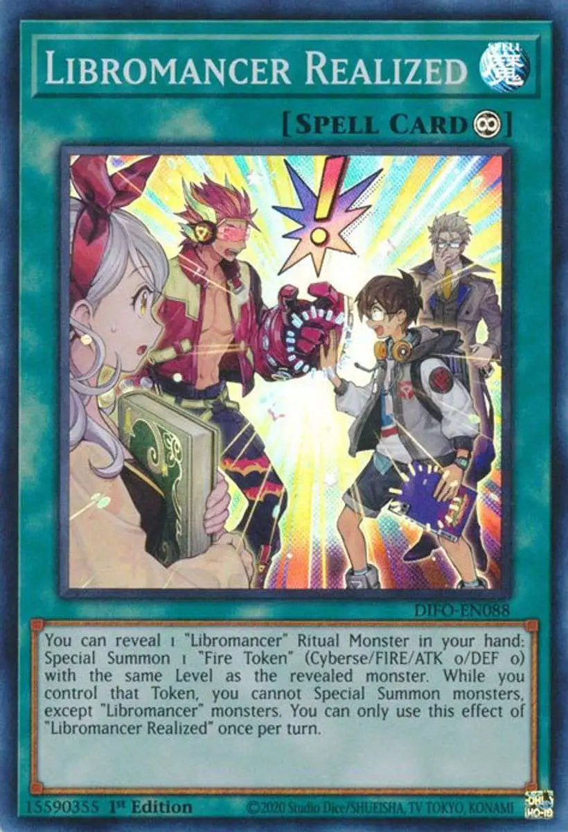 YuGiOh Trading Card Game Dimension Force Super Rare Libromancer Realized DIFO-EN088