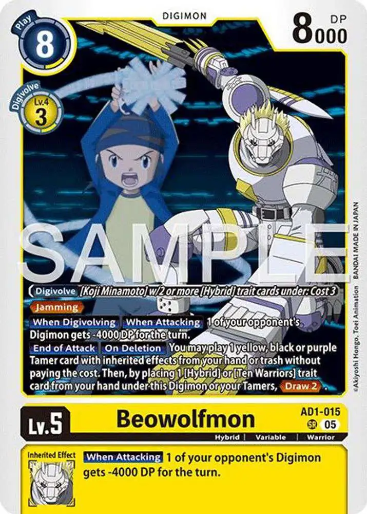 Trading Card Game Advanced Booster Digimon Generation Super Rare Beowolfmon AD1-015