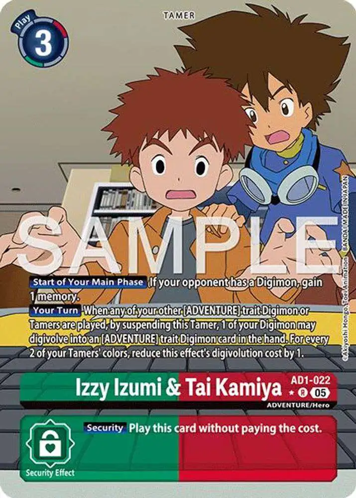 Digimon Trading Card Game Advanced Booster Digimon Generation Single Card Rare Izzy Izumi amp Tai Kamiya AD1-022 Alternate Art - ToyWiz Digimon Trading Card Game Advanced Booster Digimon Generation Single Card Rare Izzy Izumi amp Tai Kamiya AD1-022 Alternate Art - ToyWiz