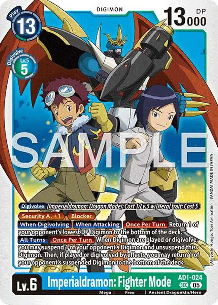 digimon card game imperialdramon Digimon Trading Card Game Advanced Booster Digimon Generation Single Card  Secret Rare Imperialdramon Fighter Mode AD1-024