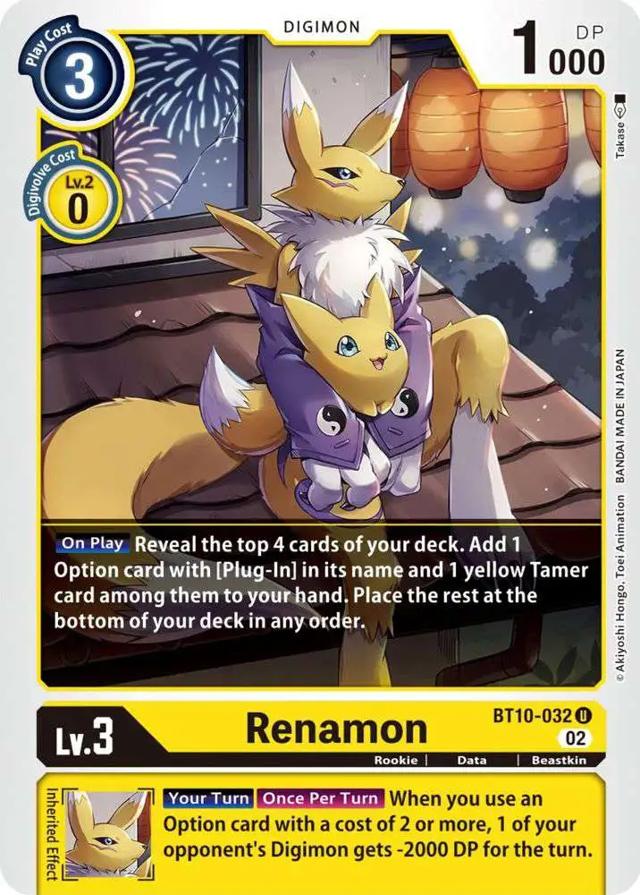 Digimon Trading Card Game Xros Encounter Uncommon Renamon BT10-032