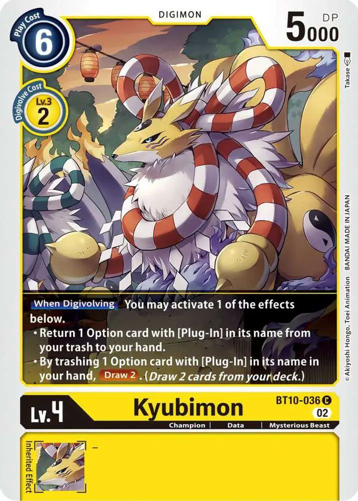 Digimon Trading Card Game Xros Encounter Common Kyubimon BT10-036