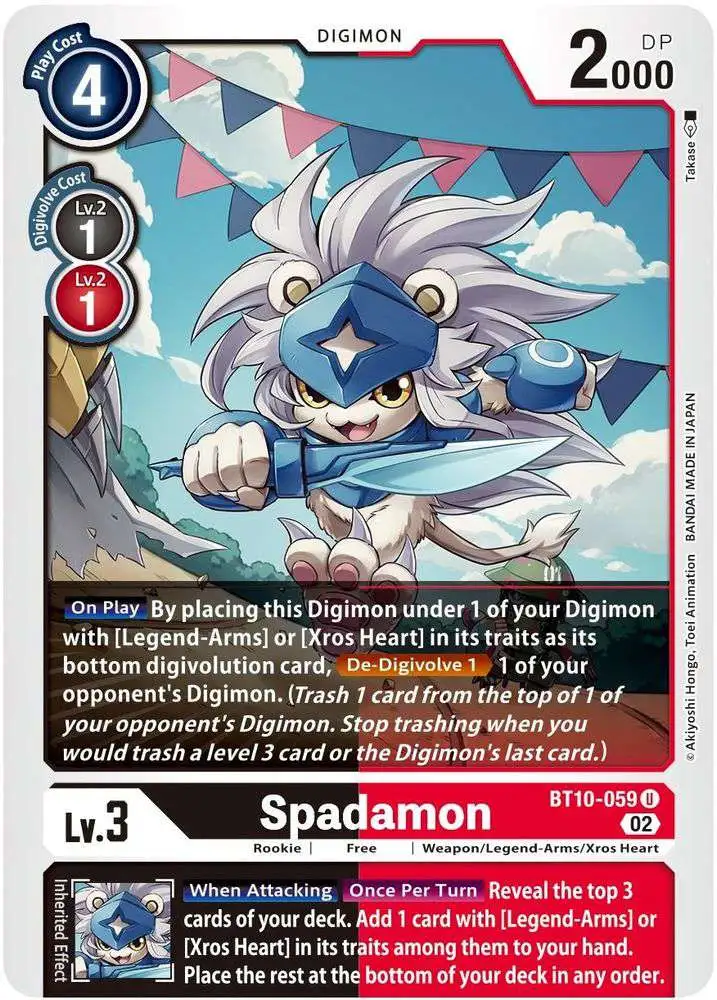 Digimon Xros Encounter Uncommon Spadamon BT10-059