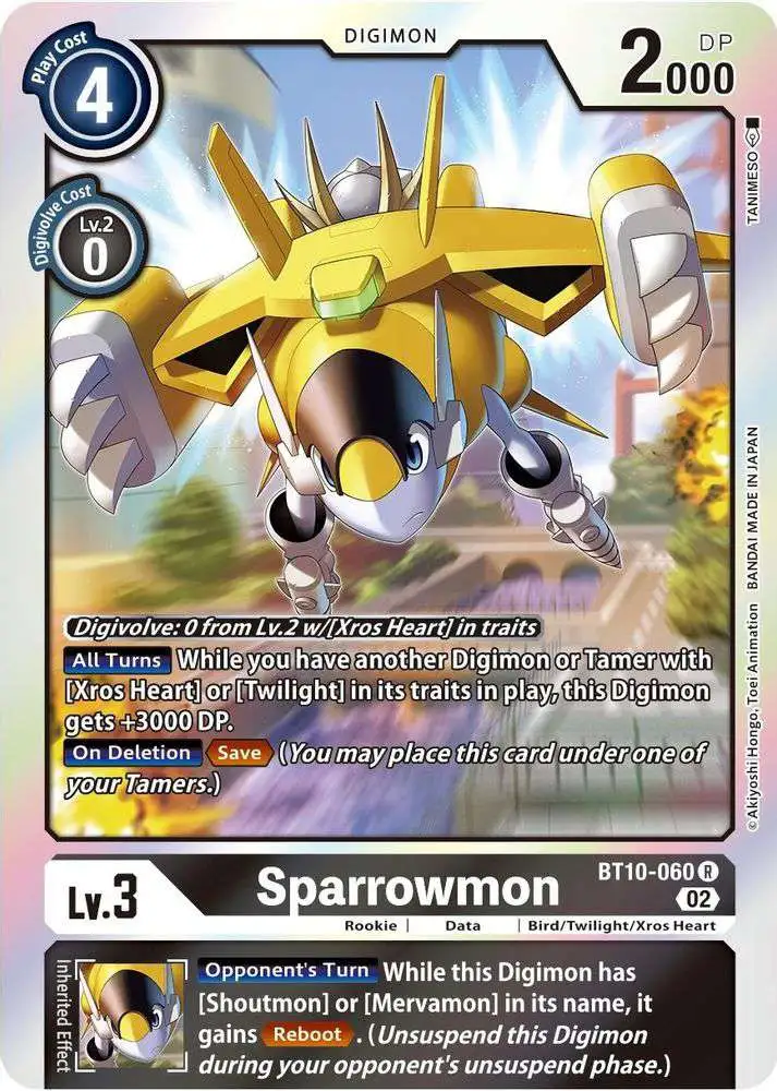 Digimon Xros Encounter Rare Sparrowmon BT10-060