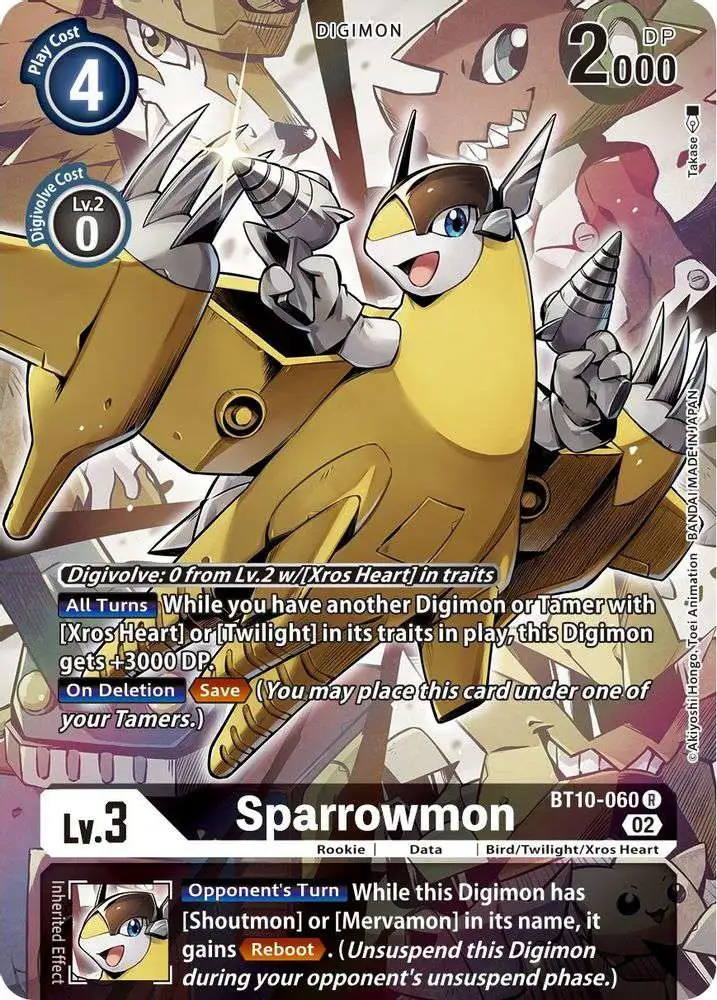 Digimon Xros Encounter Rare Sparrowmon BT10-060 [Alternate Art]