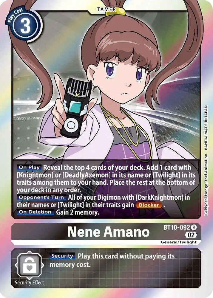 Digimon Xros Encounter Rare Nene Amano BT10-092