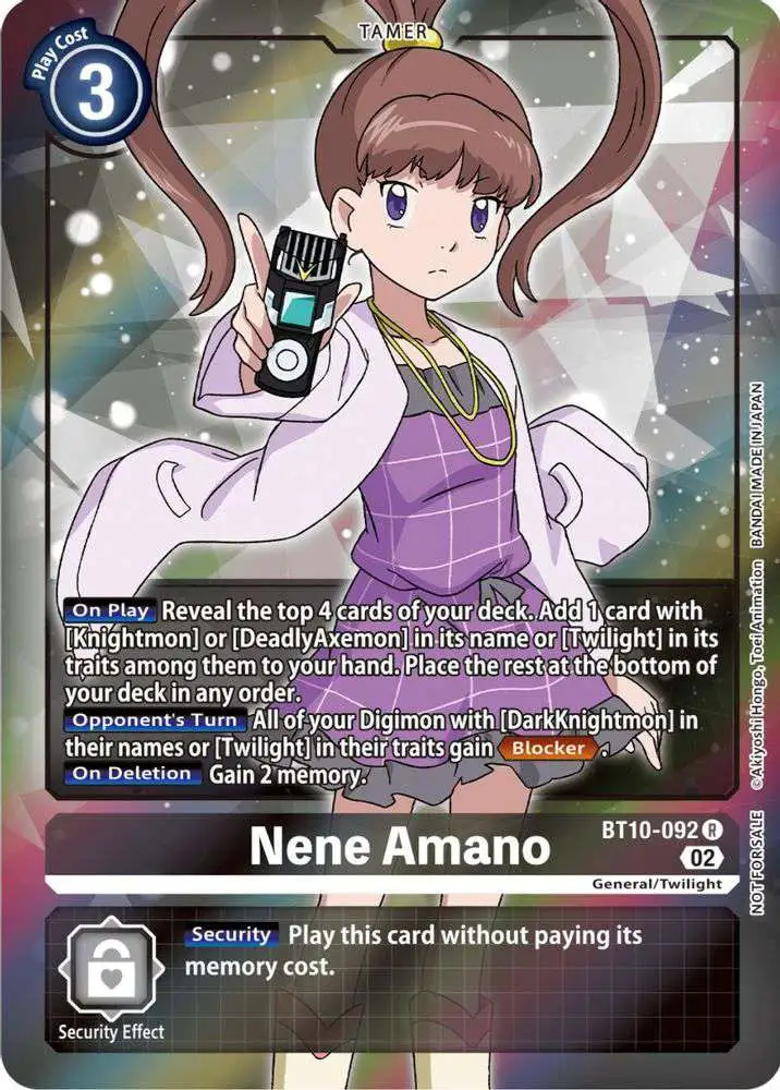 Digimon Xros Encounter Rare Nene Amano BT10-092 [Box Topper]