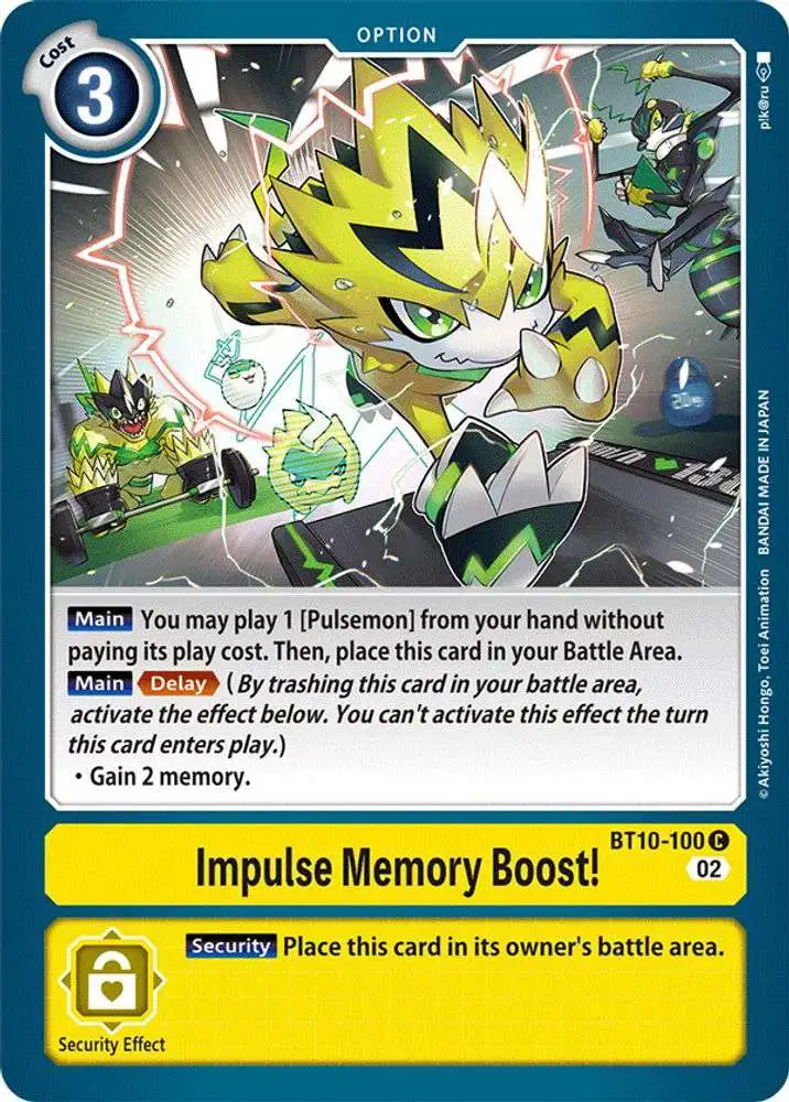 Digimon Xros Encounter Single Card Common Impulse Memory Boost BT10-100 -  ToyWiz