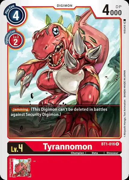 Digimon Trading Card Game Release Special Booster Rare Tyrannomon BT1-016
