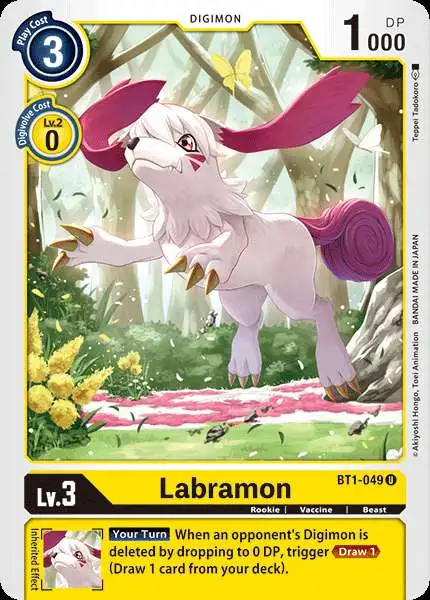 Digimon Trading Card Game Release Special Booster Uncommon Labramon BT1-049