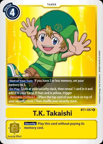 Digimon Trading Card Game Release Special Booster Rare T.K. Takaishi BT1-087