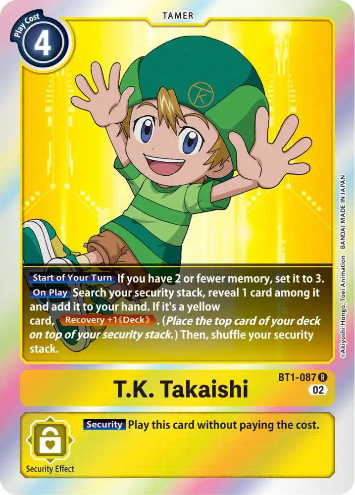 Digimon Trading Card Game Resurgence Booster Single Card Rare T.K. Takaishi  BT1-087 Reprint - ToyWiz