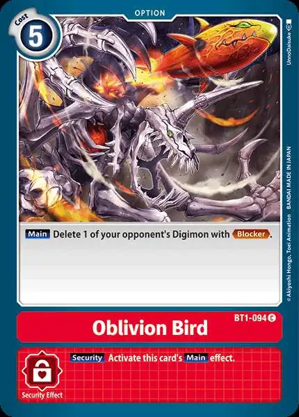 Digimon Trading Card Game Release Special Booster Common Oblivion Bird BT1-094
