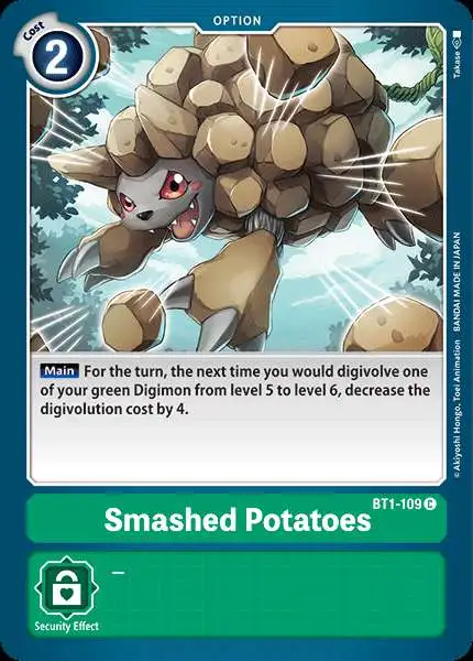Digimon Trading Card Game Release Special Booster Common Smashed Potatoes BT1-109