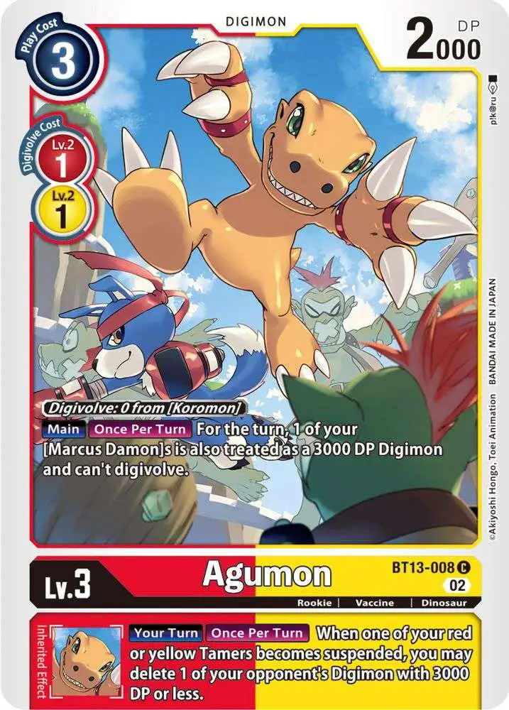 Digimon Trading Card Game Versus Royal Knights Common Agumon BT13-008